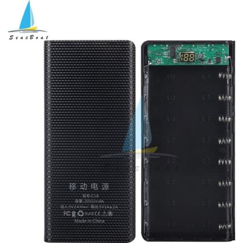 8x18650 Battery Charger Box Power Bank Holder Case Dual USB 8*18650 Case Battery Charge Storage Box Without Battery DIY