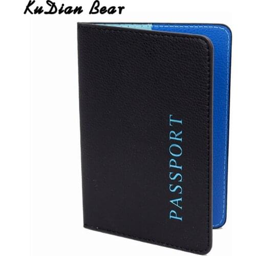 KUDIAN BEAR Women Passport Cover Travel Wallet PU Leather Purse Case For Document Credit Card Holder Porte Carte BIY011 PM49