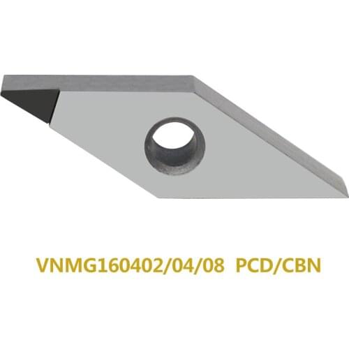 1pc VNMG160404 VNMG160402 VNMG160408 PCD CBN Inserts High hardness diamond blade CNC Lathe cutter Tool for SVJCR holder