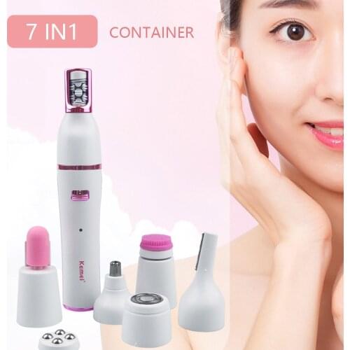 7 In1 Wet Dry Women Shaver Female Epilator Shaving Machine Lady Hair Removal Eyebrow Nose Trimmer, Bikini, Leg, Underarms