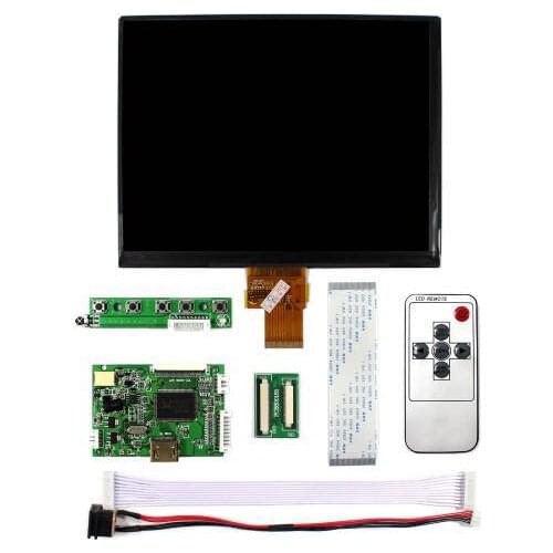 8" HJ080IA-01E 1024*768 IPS high-definition LCD Display For Raspberry Pi + HDMI/VGA/AV Control Driver Board