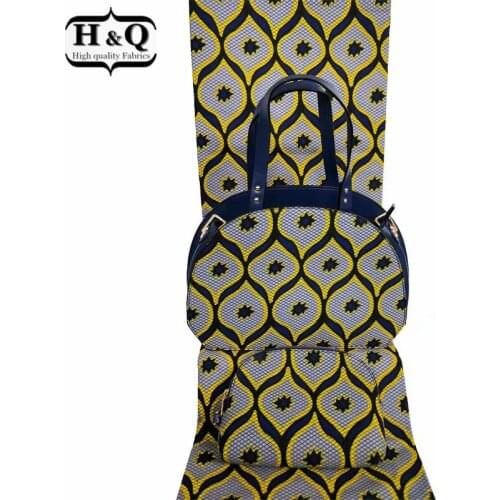 H&Q african wax bag three-piece 2020 high quality embroidered african batik print 100% cotton fabric 6 yards/pcs for women party