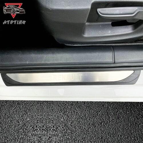 Car Sticker Accessory For Renault Kadjar Door Sill Scuff Plate Guard Stainless Door Sills Pedal Protector Car Styling 2016 2018