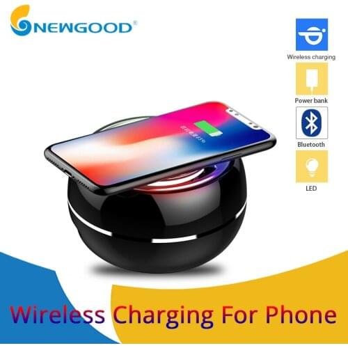 Mini Bluetooth Speaker Portable Wireless speaker Sound System with microphone loudspeaker support wirless charger for phone