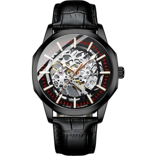 APNUONR watch mens watch automatic mechanical watch mens fashion trend hollow luminous waterproof watch top brand new