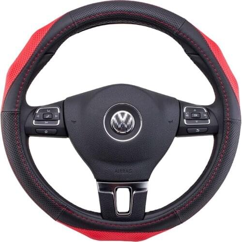 Genuine Leather Steering Wheel Cover Braid on the Steering Wheel Cover Car Styling Universal Leather Steering Wheel Cover