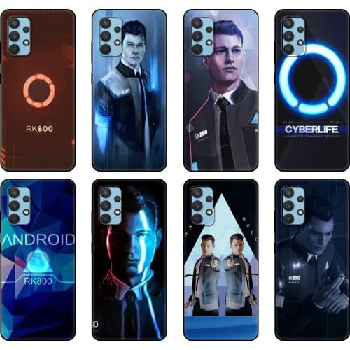 Black tpu Case For Samsung galaxy A12 A22 A32 A42 A52 A72 4g 5g S21 PLUS ultra back cover Detroit Become Human RK800 Connor