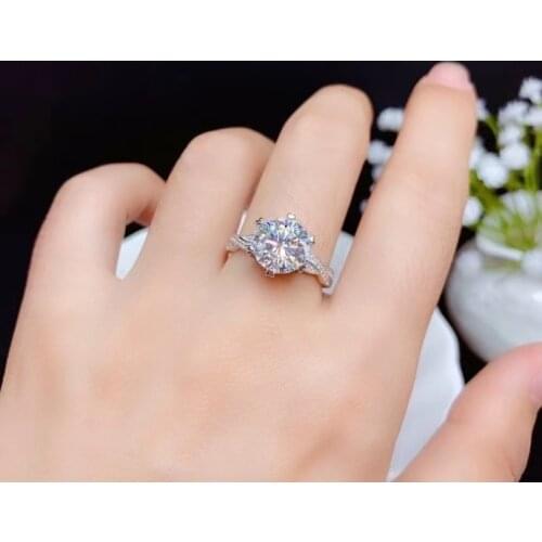 CoLife Jewelry Fashion Moissanite Ring for Wedding 0.5ct To 3ct D Color Moissanite Engagement Ring 925 Silver Moissanite Jewelry