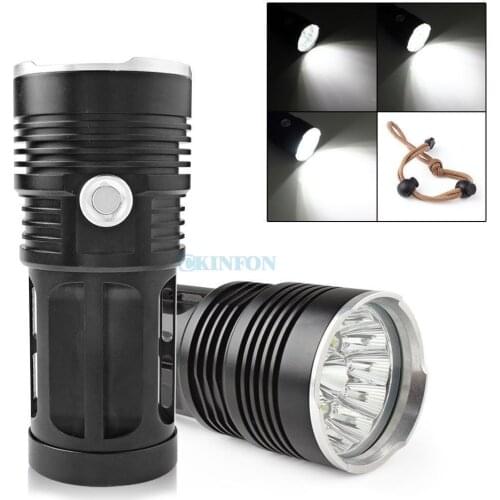 DHL 20PCS New 38000LM 15x XM-L T6 LED Flashlight Torch 4x 18650 Hunting Light Lamp Fighting Gift