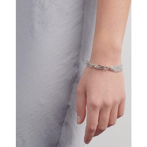 Statement Justine Clenquet 3A Zircon Female Bracelet Punk Style Fashion Rhniestone Bracelets Jewelry for Party Women Gifts