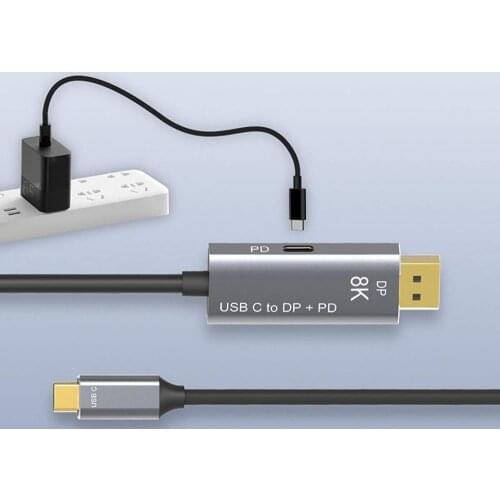 Displayport 1.4 Type-c to DP 1.4 8K super HD cable adapter usb C to 60Hz 4K@144Hz with PD Fast Charging HD for MacBook Pro