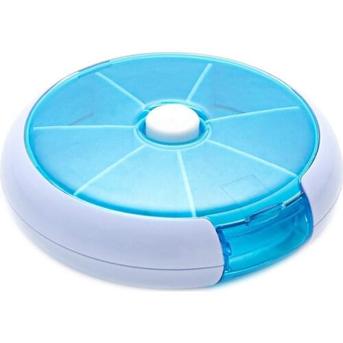 Weekly Rotating Pill Box Travel Pill Case Splitter Pill Organizer Medicine Box 7 Day Pill Cutter Tablet Container Pastillero