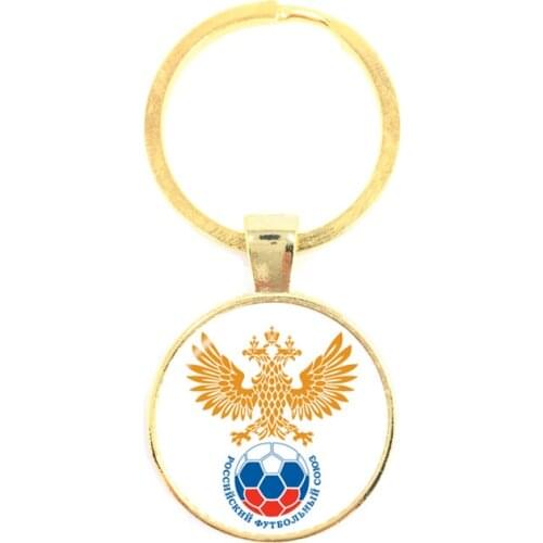 Costa Rica/Korea/Columbia/France/Russia National Football Team LOGO 25mm Glass Dome Keychain Holder For Football Fans Best Gift