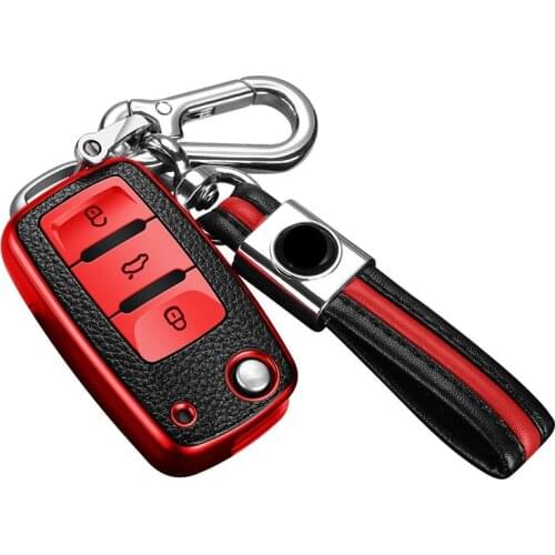 Leather+TPU Car Key Cover Case For Volkswagen VW POLO Tiguan Passat B5 B6 B7 Golf EOS Scirocco Jetta MK6 Octavia Accessories