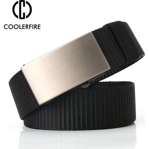 Men Belts Cavas Fabric Webbing Belt High Quality Metal Buckle Belts for Men Casual Work Sports Comfort Simple Strap