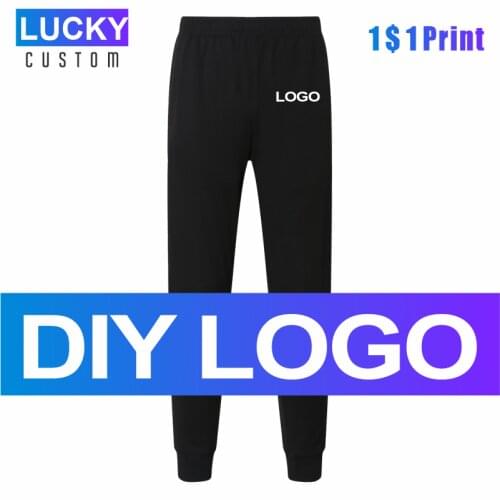 Mens Sports Trousers Custom Printed Embroidered Casual Breathable Pants 4XL