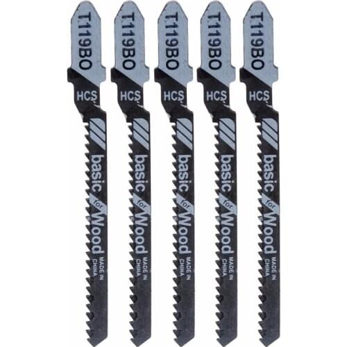 5 Pcs HCS T119BO Jig Saw Blades Set Wood Fast Cutting Reciprocating Saw Blade