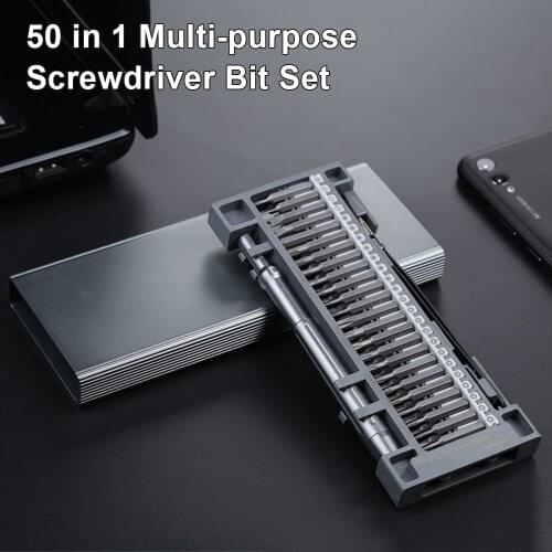 50 in 1 Multi-purpose Screwdriver Bit Set with Storage Case Quick-changing Screwdriver Bits Tweezers Reparing Tools