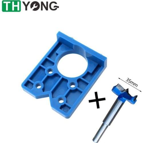 Hinge Hole Drilling Guide Locator Hinge Drilling Jig Drill Bits Woodworking Door Hole Opener Cabinet Accessories Tool 35mm