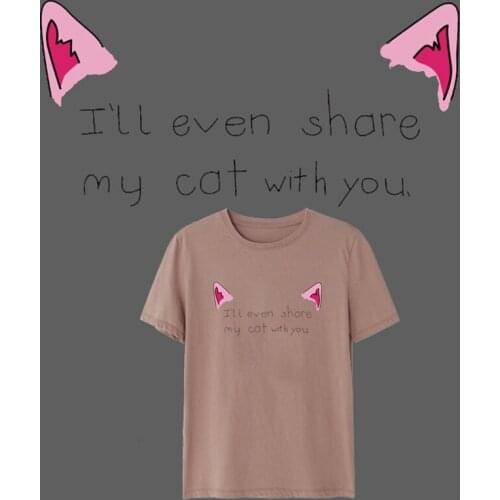 Cartoon Cat Letter Patch Heat Transfer Vinyl Washable Stickers for Kids Clothing DIY T-shirt Applique Iron-on Transfers Decor