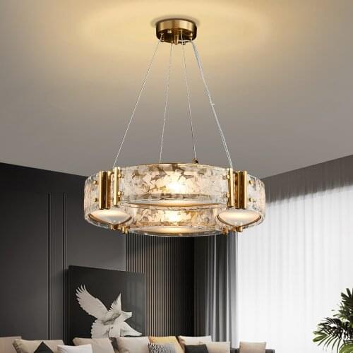 YOOGEE Modern Gold Chandelier for Living Room Home Decor Hanging Light Fixtures Bedroom Glass Lamps Luxury Indoor