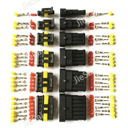 Superseal Auto AMP TE 1.5 Kit 1/2/3/4/5/6 Pin Female Male Waterproof Electrical Wire Cable Automotive Connector Car Plug