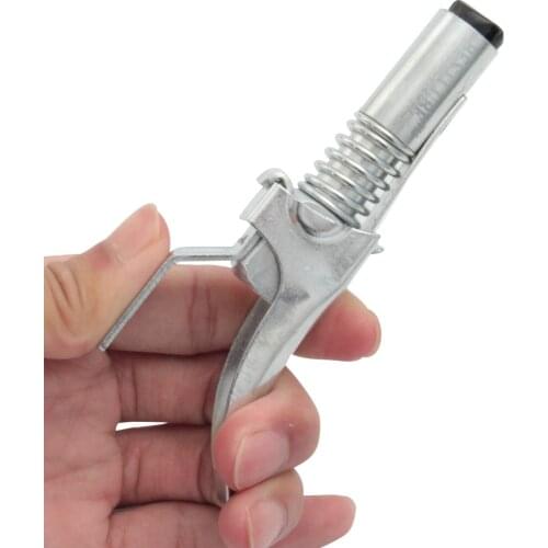 Heavy-duty Grease Gun Coupler Onto Zerk 10,000 PSI1/8" High Pressure Grease Fitted Double Handle Grease Filling Head Self-lock 3