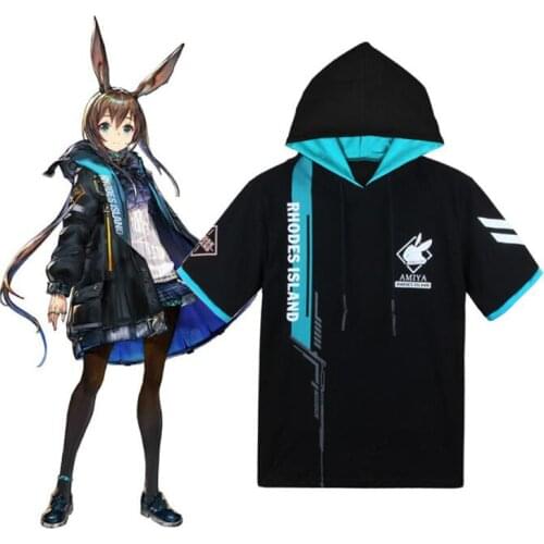 Game Arknights zipper Hoodie Rhodes Island Overcoat Amiya Exusiai Lappland Cosplay Jacket Solid hooded Coat Outerwear Tops