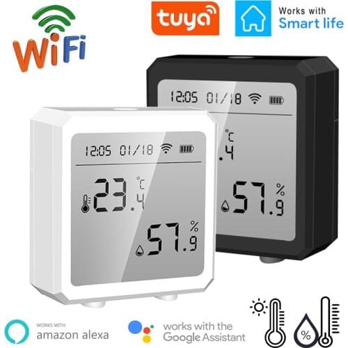 Tuya WIFI Temperature Humidity Sensor Smart Digital Indoor Hygrometer Thermometer LCD Screen Detector For Alexa Google Assistant