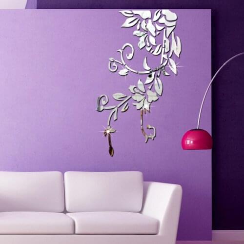 DIY spring nature fresh vivid plant mirror decorative wall sticker for bedroom decor entrance wall decorations living room decor