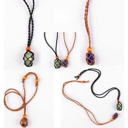 Jewelry DIY Stone Holder Necklace Rope Empty Cord Stone Necklace Crystal