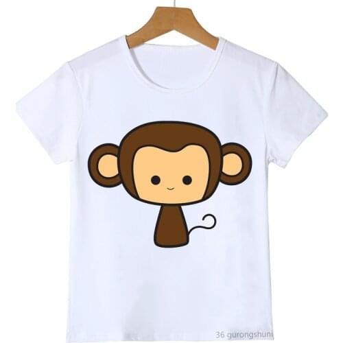 Funny boys t-shirt cute Happy Monkey cartoon print kids clothes summer toddler babay tshirt fashion Harajuku girls t shirt tops
