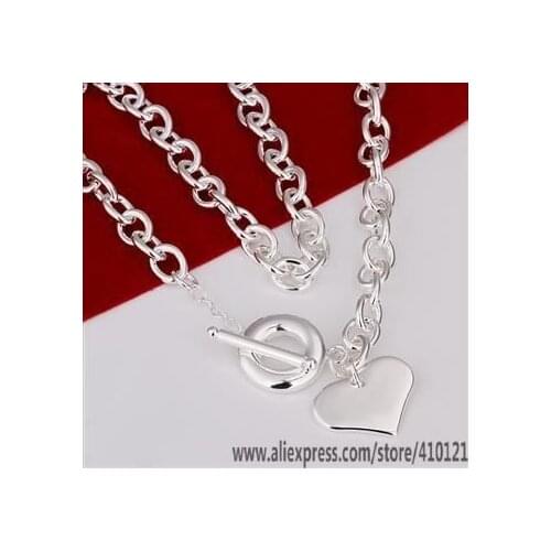 N255 Lucky Charm Silver Color Pendants For Women Jewelry Necklace Girl Lady Accessories Fashion Multi-Hearts To Chain /dira