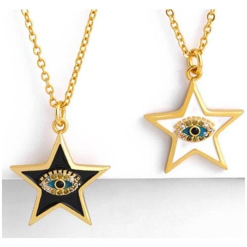 Star multicolor micro pave cz zircon cubic zirconia necklace copper Clavicle gold plated Snake Chain Choker Pendant cv34