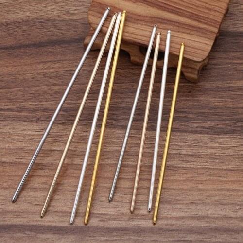 1/5PCS 125x3mm Metal Iron Hair Pins Blank Base Setting Hair Stick for Women Jewelry Bulks Findings Components DIY Accessories