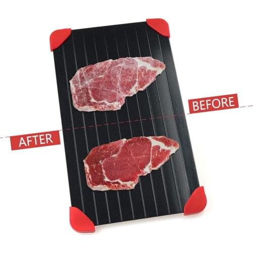 2 Size Thawing Plate for Frozen Foods 2-In-1 Aluminum Fast Defrosting Meat Tray Chopping Board Safety Thawing Tray Quick