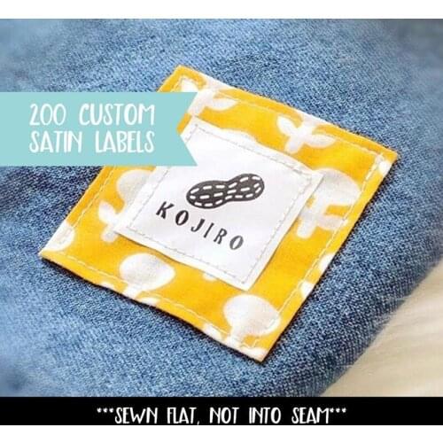 300pcs Personalised satin flat sew-in clothing label printed branding logo washing labels Fabric white Care tags DIY Accessories