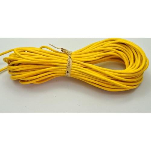 32.8 feet Yellow Round Real Leather Jewelry Cord 2mm