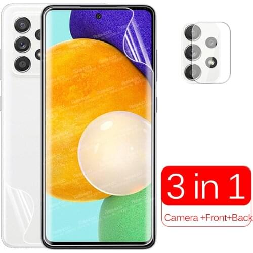 500D Full Curved Hydrogel Protective Film For Samsung Galaxy A52 5G A 52 SM-A526B Camera Back Front Screen Protector Not Glass