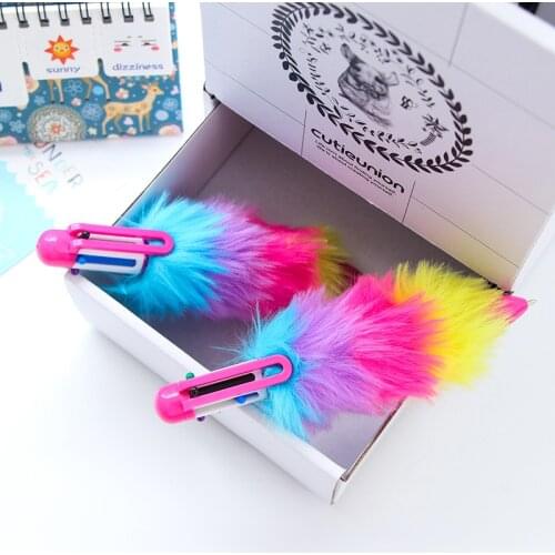 6 Color Cute Stationery Feather Ballpoint Pen Office School Supplies Pens for gifts