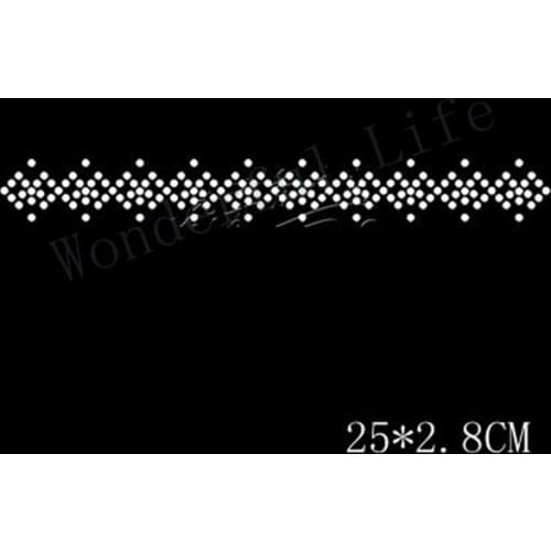 Free shipping special design dot white strips dot for clothing Hotfix Rhiestone Transfer Design Iron on for clothing use