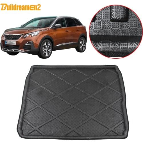 Buildreamen2 For Peugeot 3008 Car Accessories Tail Trunk Pad Boot Tray Liner Floor Cargo Mat Protection Carpet Waterproof