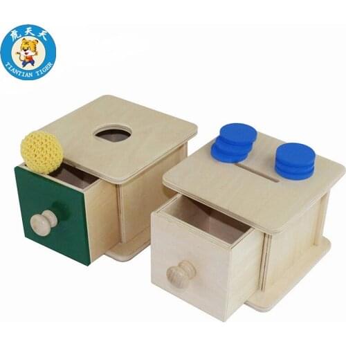 Montessori Baby Wooden Toys Preschool Early Educational Infant Imbucare Box w/ Ball And Coin Box