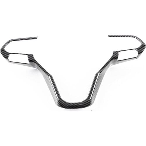 For Volkswagen/VW T-CROSS T CROSS 2019 2020 ABS Carbon Fibre Steering Wheel Frame Covers Button Trims Auto Interior Accessories