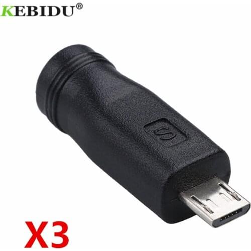 Kebidu 3pcs 5.5 x 2.1 mm Female to Mini / Micro USB Male 5 Pin DC Power Charger Adapter Converter Connector for Laptop/Tablet