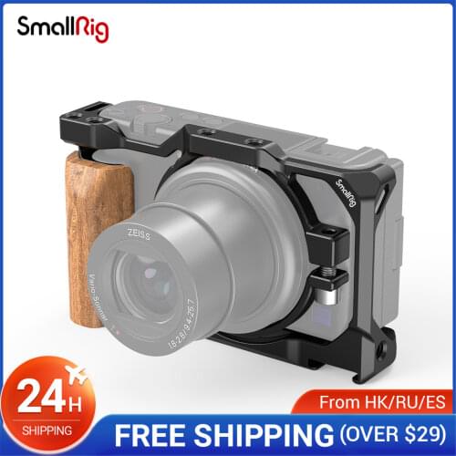 SmallRig ZV1 Cage with Wooden Handgrip for Sony ZV1Camera Cage With Cold Shoe For Video Shooting DIY Option Support Rig -2937