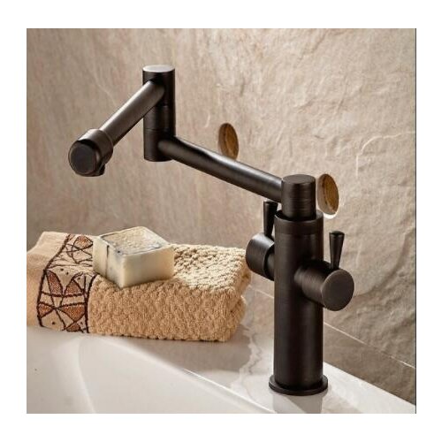 Kitchen Gold/Antique basin Folding Faucet 360 Degree Rotating Vegetable Bowl Faucet hot&cold Tap Deck Mounted Dual Handle tap