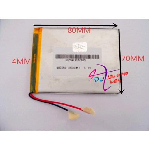 Best battery brand Original Li-ion battery 3.7v 2500mAh tablet battery For Mp3 GPS NAV 407080