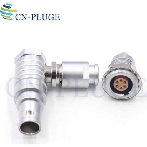 M12 Type FHG EGG 1B Elbow connector 6 Pin Push Pull Self-locking Connector For Industrial Equipment