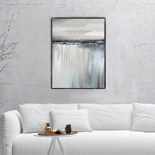 Minimalist Abstract Gray Sailboat Reflection Print Canvas Painting Picture Living Room Home Nordic Decorative Stickers